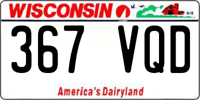 WI license plate 367VQD