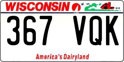 WI license plate 367VQK
