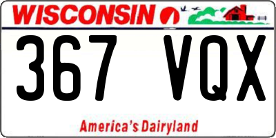 WI license plate 367VQX