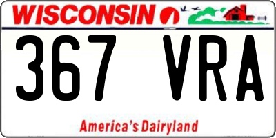 WI license plate 367VRA