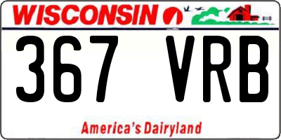 WI license plate 367VRB