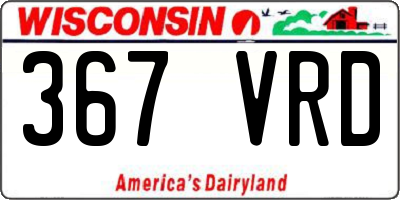 WI license plate 367VRD