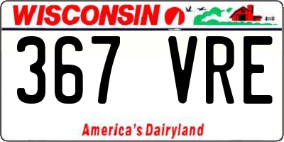 WI license plate 367VRE