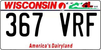 WI license plate 367VRF