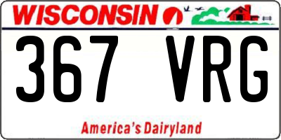 WI license plate 367VRG