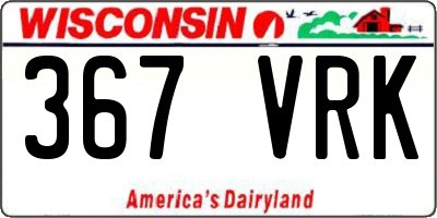 WI license plate 367VRK