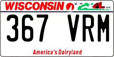 WI license plate 367VRM