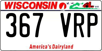 WI license plate 367VRP