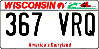 WI license plate 367VRQ