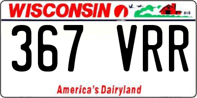 WI license plate 367VRR