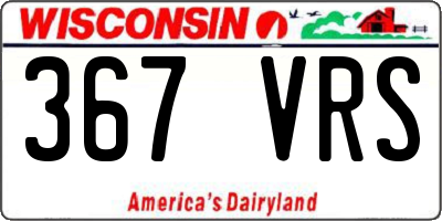 WI license plate 367VRS