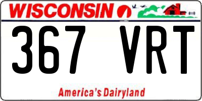 WI license plate 367VRT