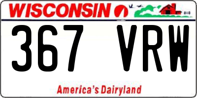 WI license plate 367VRW