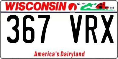 WI license plate 367VRX