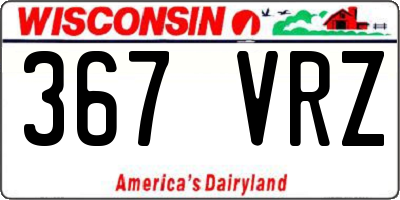 WI license plate 367VRZ