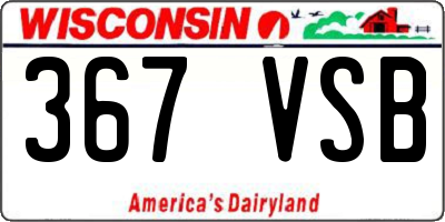 WI license plate 367VSB