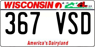 WI license plate 367VSD