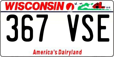 WI license plate 367VSE
