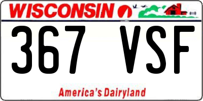 WI license plate 367VSF