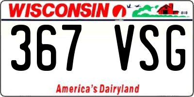 WI license plate 367VSG