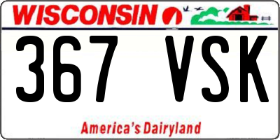 WI license plate 367VSK