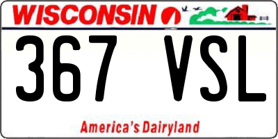WI license plate 367VSL