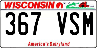 WI license plate 367VSM