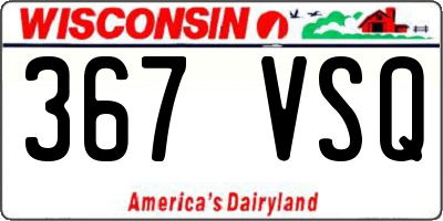 WI license plate 367VSQ