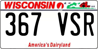 WI license plate 367VSR