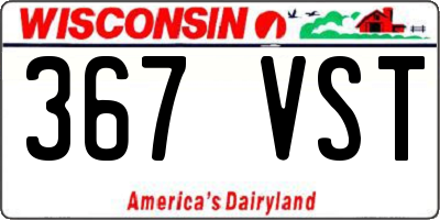 WI license plate 367VST