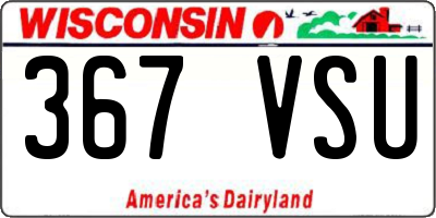 WI license plate 367VSU