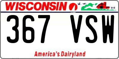 WI license plate 367VSW