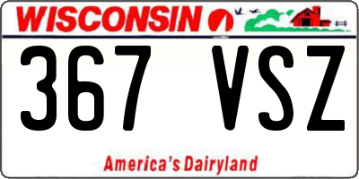 WI license plate 367VSZ