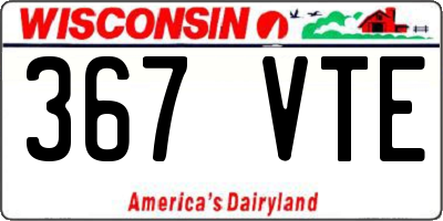WI license plate 367VTE