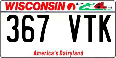 WI license plate 367VTK