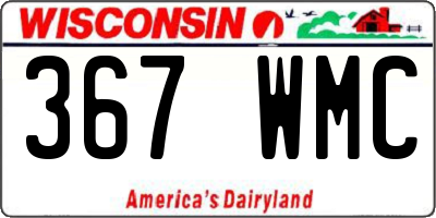 WI license plate 367WMC
