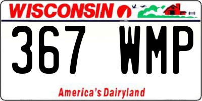 WI license plate 367WMP