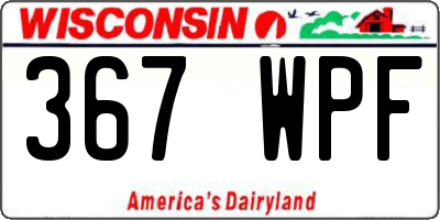 WI license plate 367WPF