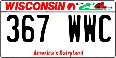 WI license plate 367WWC