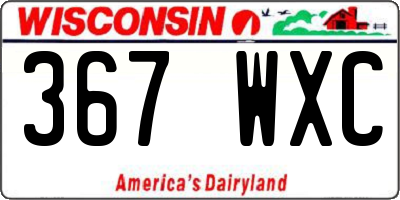 WI license plate 367WXC