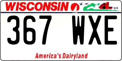 WI license plate 367WXE