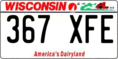 WI license plate 367XFE