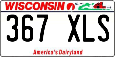 WI license plate 367XLS