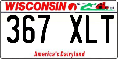 WI license plate 367XLT