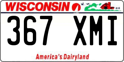 WI license plate 367XMI
