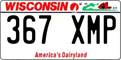 WI license plate 367XMP