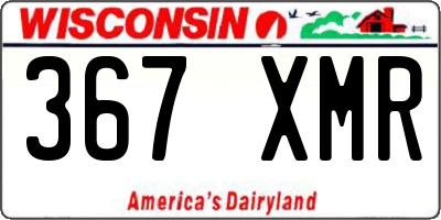 WI license plate 367XMR
