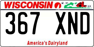 WI license plate 367XND