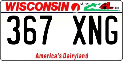 WI license plate 367XNG