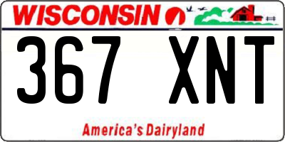 WI license plate 367XNT